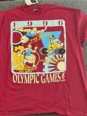 Hanes Beefy-T Olympic Games Atlanta 1996 Officially Licensed Red Shirt 2XL